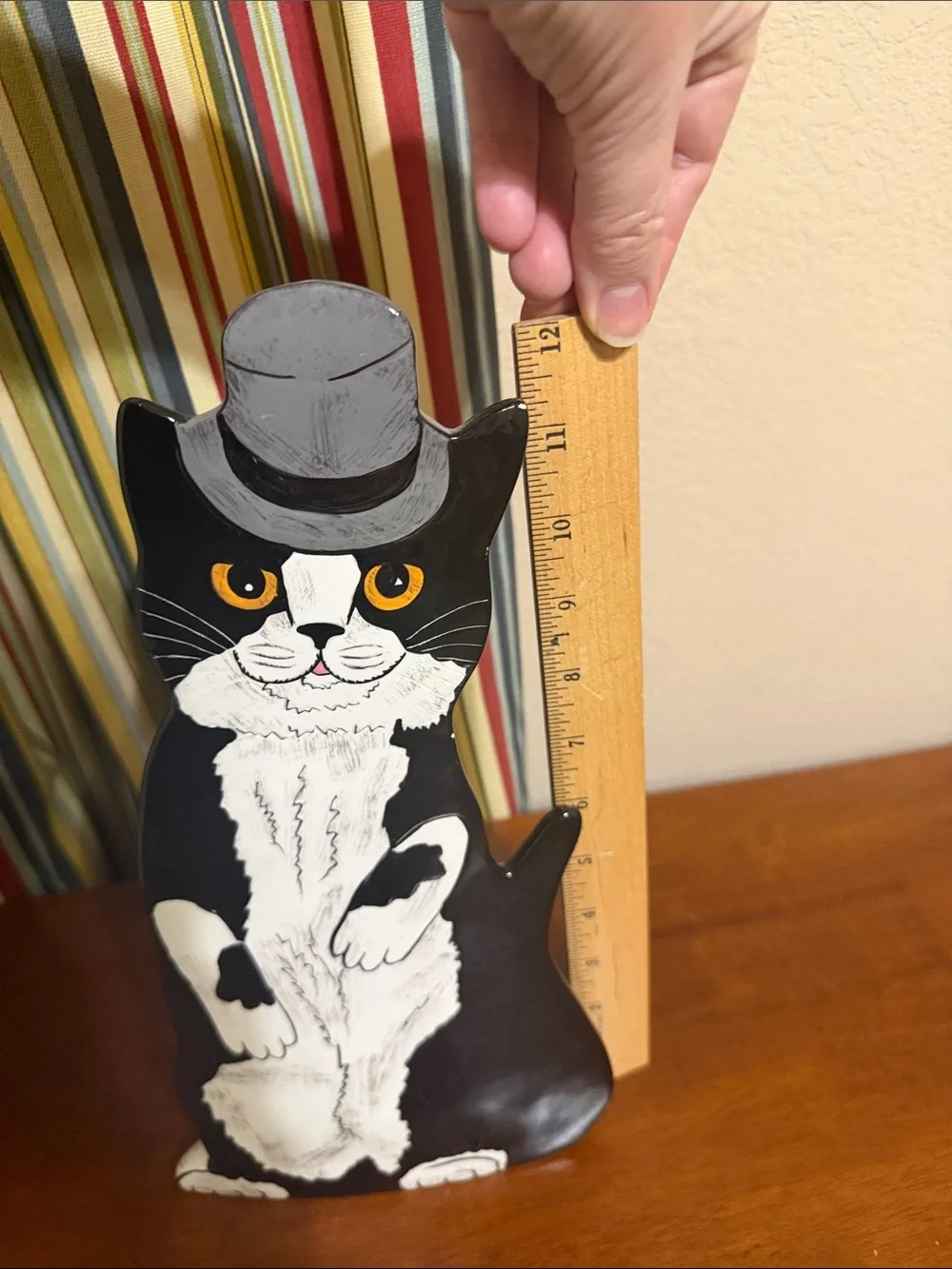 Limited Edition Top Hat Black & White Cat Figurine Decor Vase - #233 of 1000